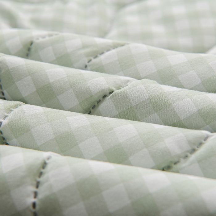 91家纺网 家纺一手货源 找家纺 圣楚家纺 2026新款清柔水洗夏被被子被芯 绿小格