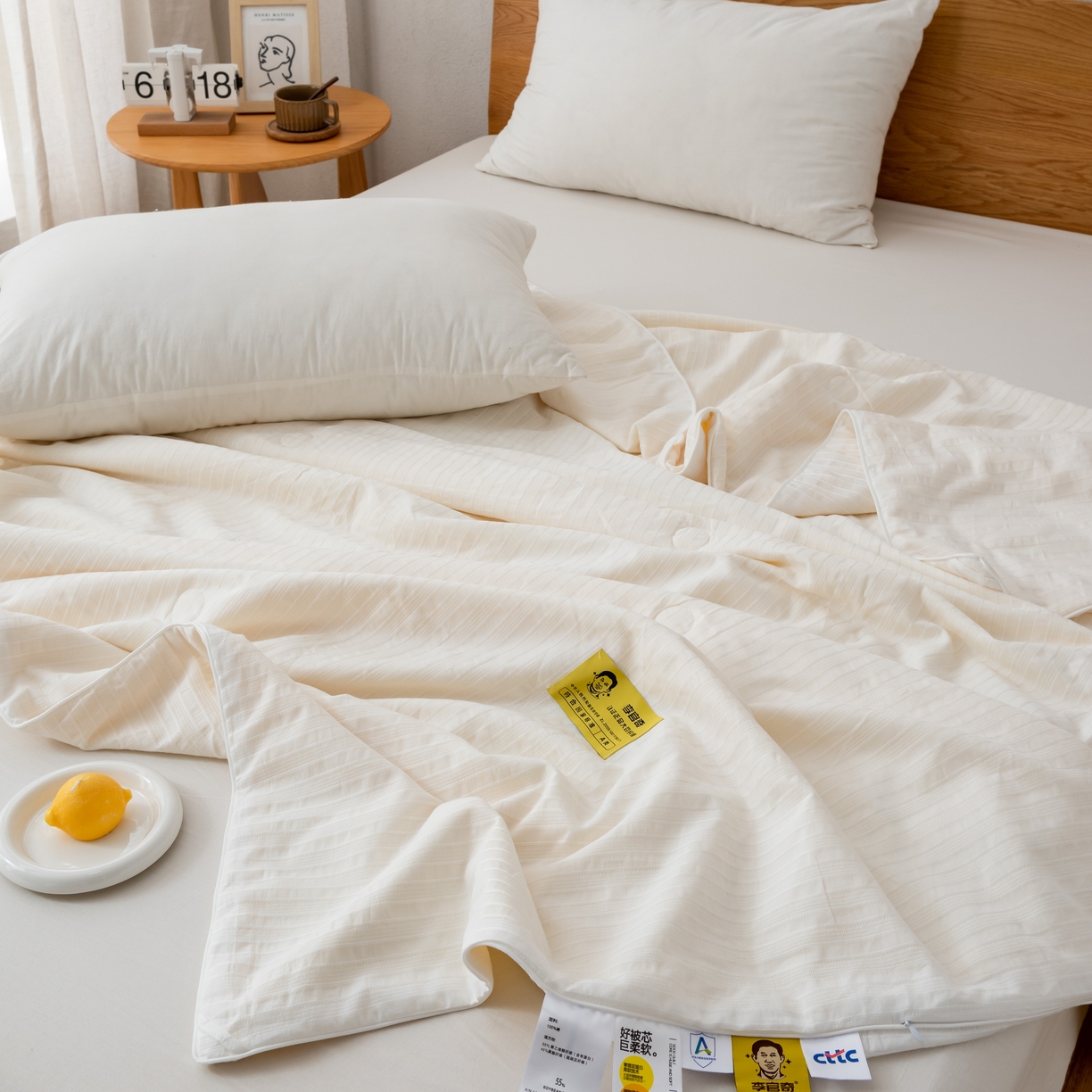 91家纺网 家纺一手货源 找家纺 （总）A+爱家（纪梵茜） 2026新款李官奇全棉大提花55%大豆被夏被空调被芯-罗萨