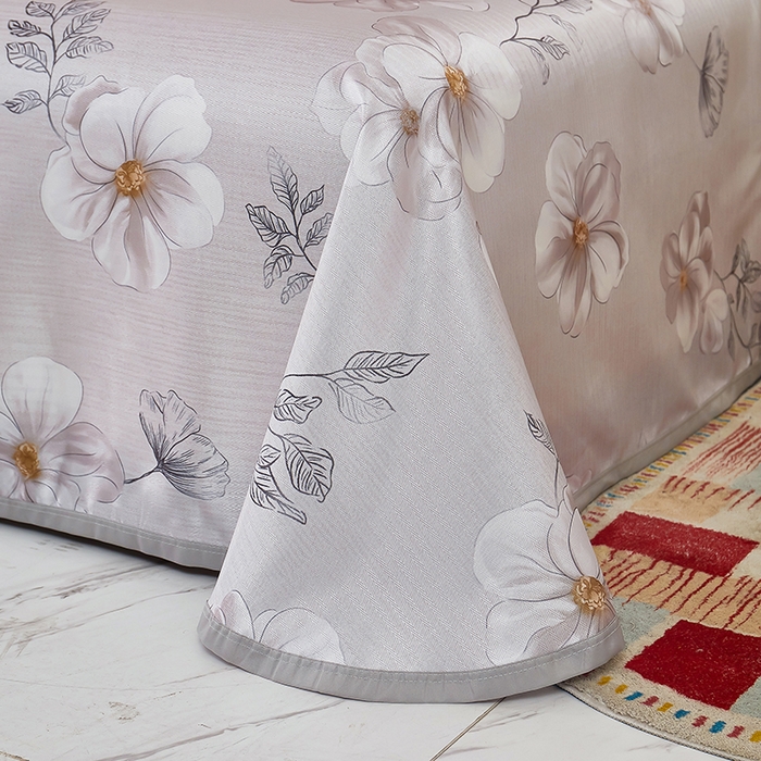 91家纺网 家纺一手货源 找家纺 星窝家纺 2026新款直播电商优选可机洗斜纹提花冰丝凉席三件套 物语之恋