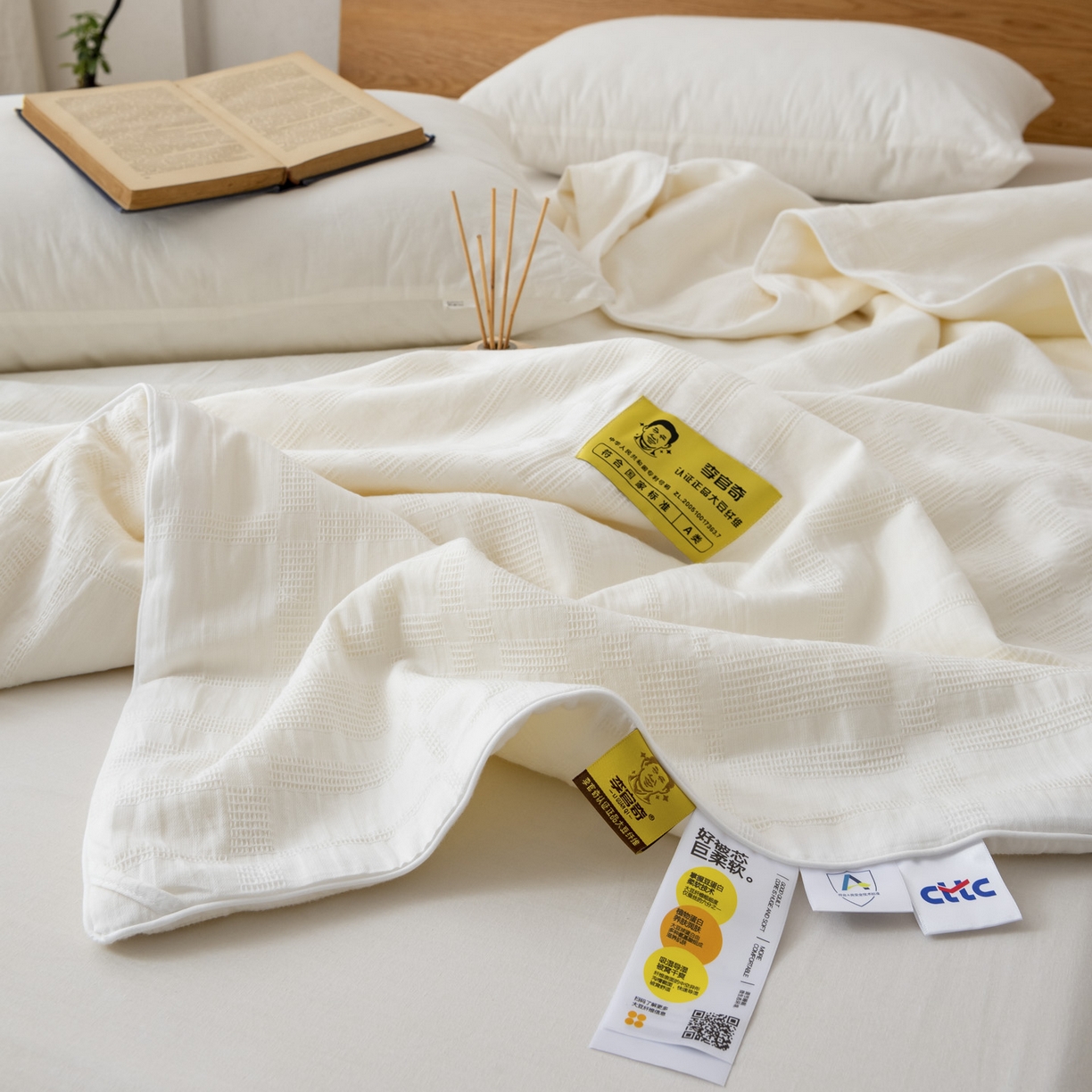 91家纺网 家纺一手货源 找家纺 （总）A+爱家（纪梵茜） 2026新款李官奇大豆纤维全棉华夫格提花夏被空调被芯-宝铂