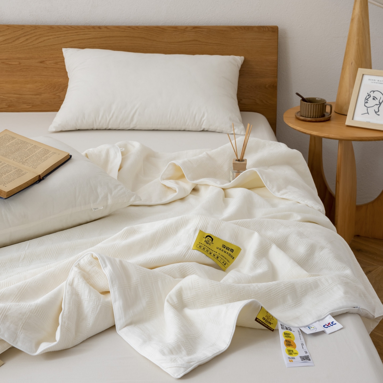 91家纺网 家纺一手货源 找家纺 （总）A+爱家（纪梵茜） 2026新款李官奇大豆纤维全棉华夫格提花夏被空调被芯-宝铂