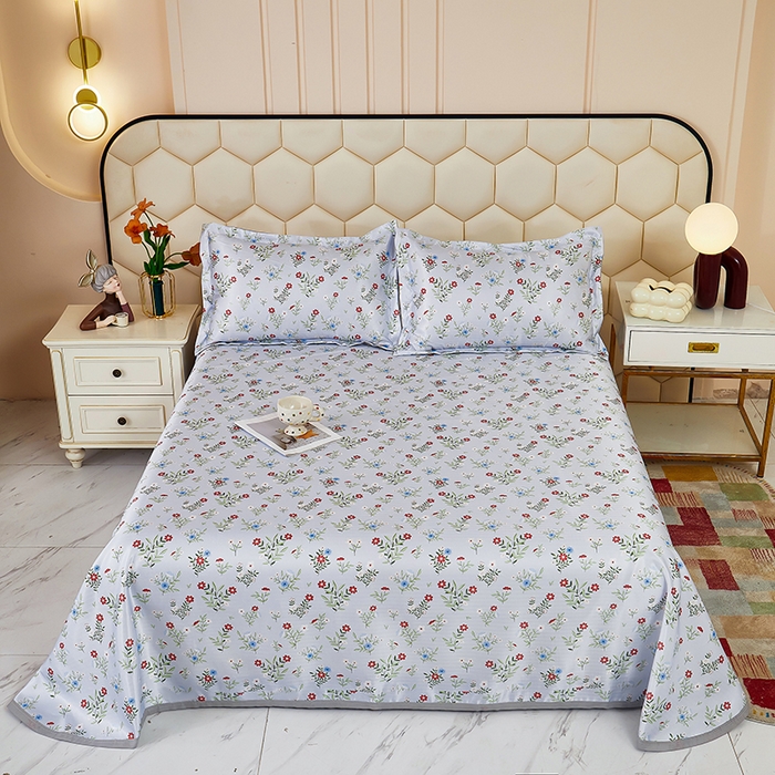 星窝家纺 2026新款直播电商优选可机洗斜纹提花冰丝凉席三件套 相遇蓝