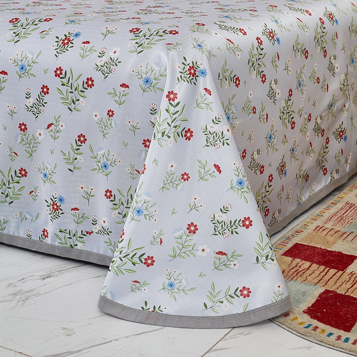 91家纺网 家纺一手货源 找家纺 星窝家纺 2026新款直播电商优选可机洗斜纹提花冰丝凉席三件套 相遇蓝