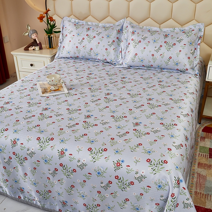 91家纺网 家纺一手货源 找家纺 星窝家纺 2026新款直播电商优选可机洗斜纹提花冰丝凉席三件套 相遇蓝