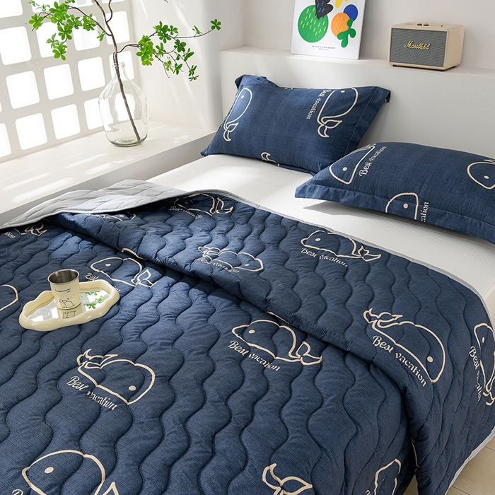 91家纺网 家纺一手货源 找家纺 圣靓家纺 2026新款清柔水洗夏被被子被芯 鲸鱼