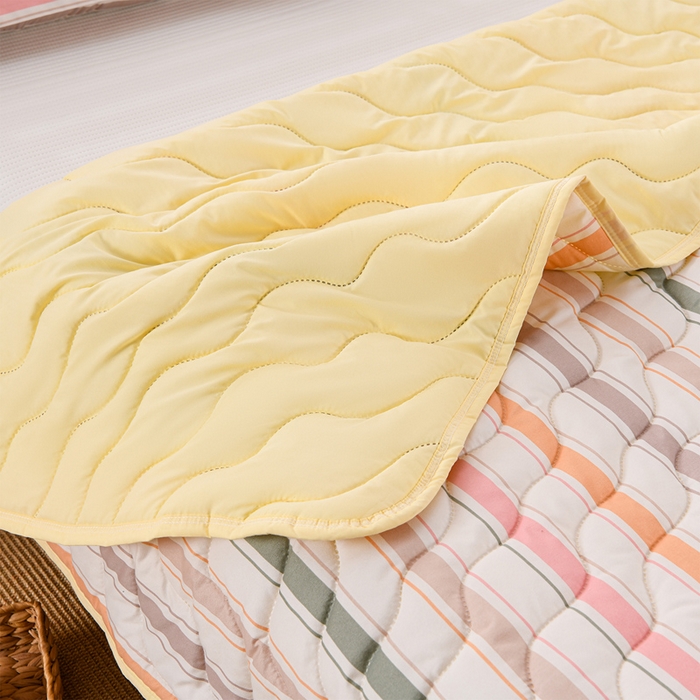 91家纺网 家纺一手货源 找家纺 圣靓家纺 2026新款清柔水洗夏被被子被芯 彩条