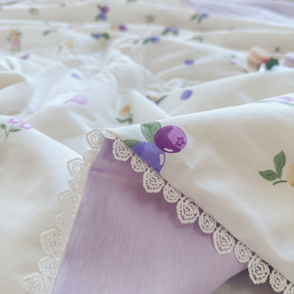 91家纺网 家纺一手货源 找家纺 晨晨家纺 2026新款双面全棉花边款新疆棉花夏被 葡萄