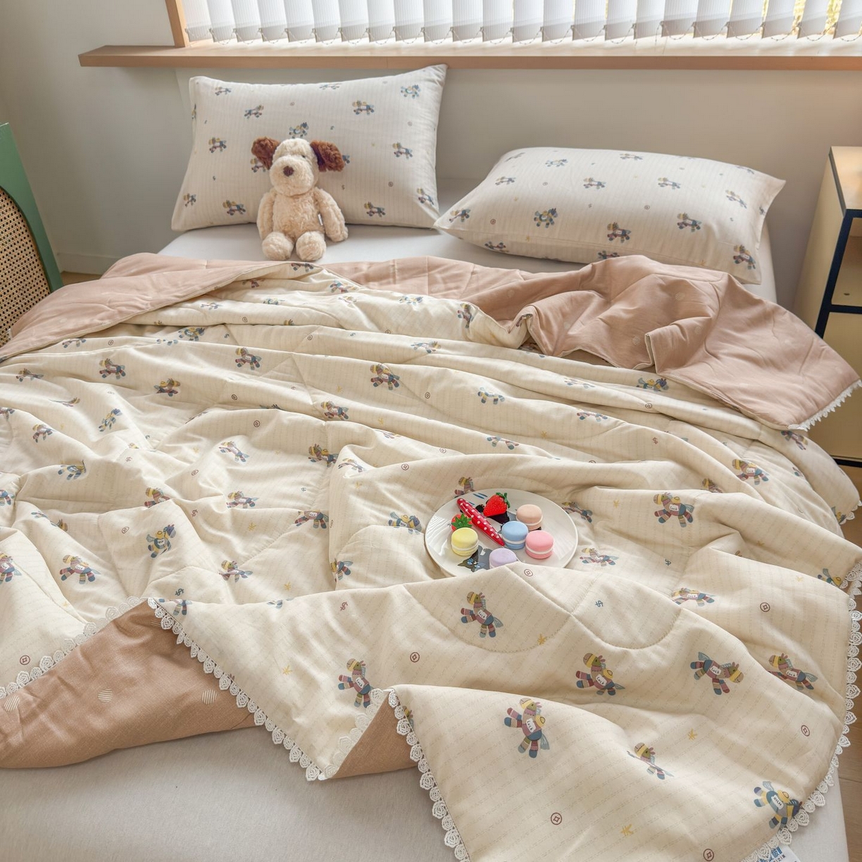 91家纺网 家纺一手货源 找家纺 晨晨家纺 2026新款双面全棉花边款新疆棉花夏被 马上有钱