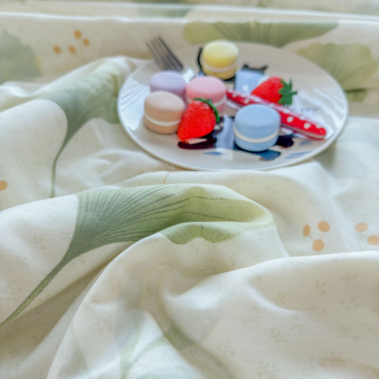 91家纺网 家纺一手货源 找家纺 晨晨家纺 2026新款双面全棉花边款新疆棉花夏被 幸运叶