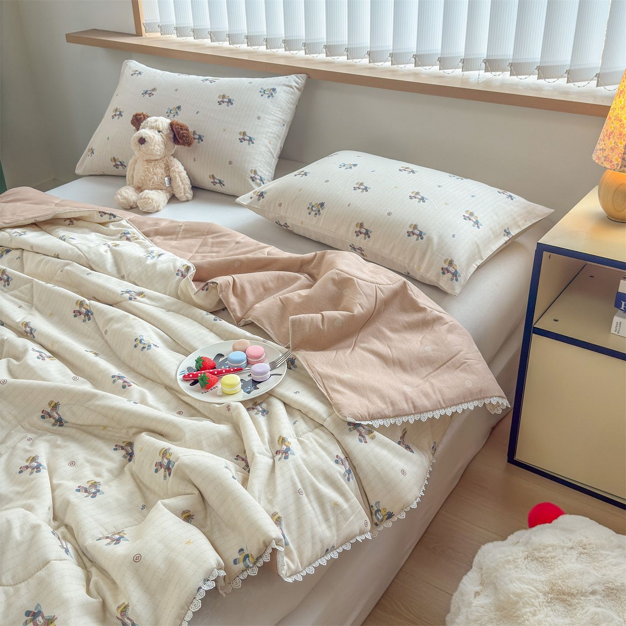 91家纺网 家纺一手货源 找家纺 晨晨家纺 2026新款双面全棉花边款新疆棉花夏被 马上有钱