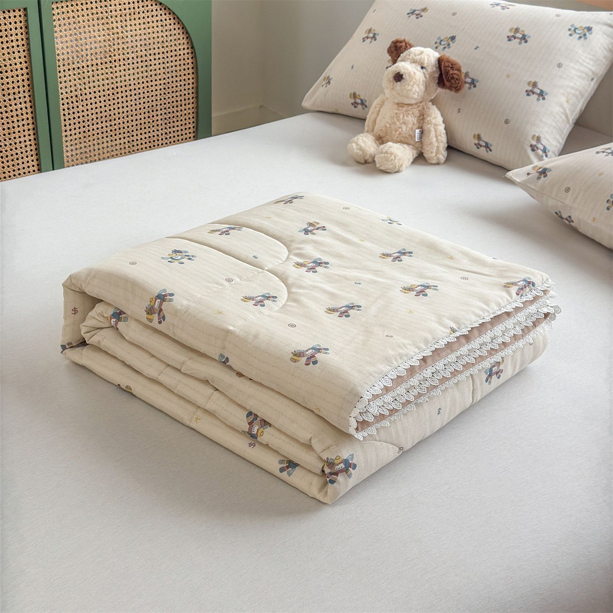 91家纺网 家纺一手货源 找家纺 晨晨家纺 2026新款双面全棉花边款新疆棉花夏被 马上有钱