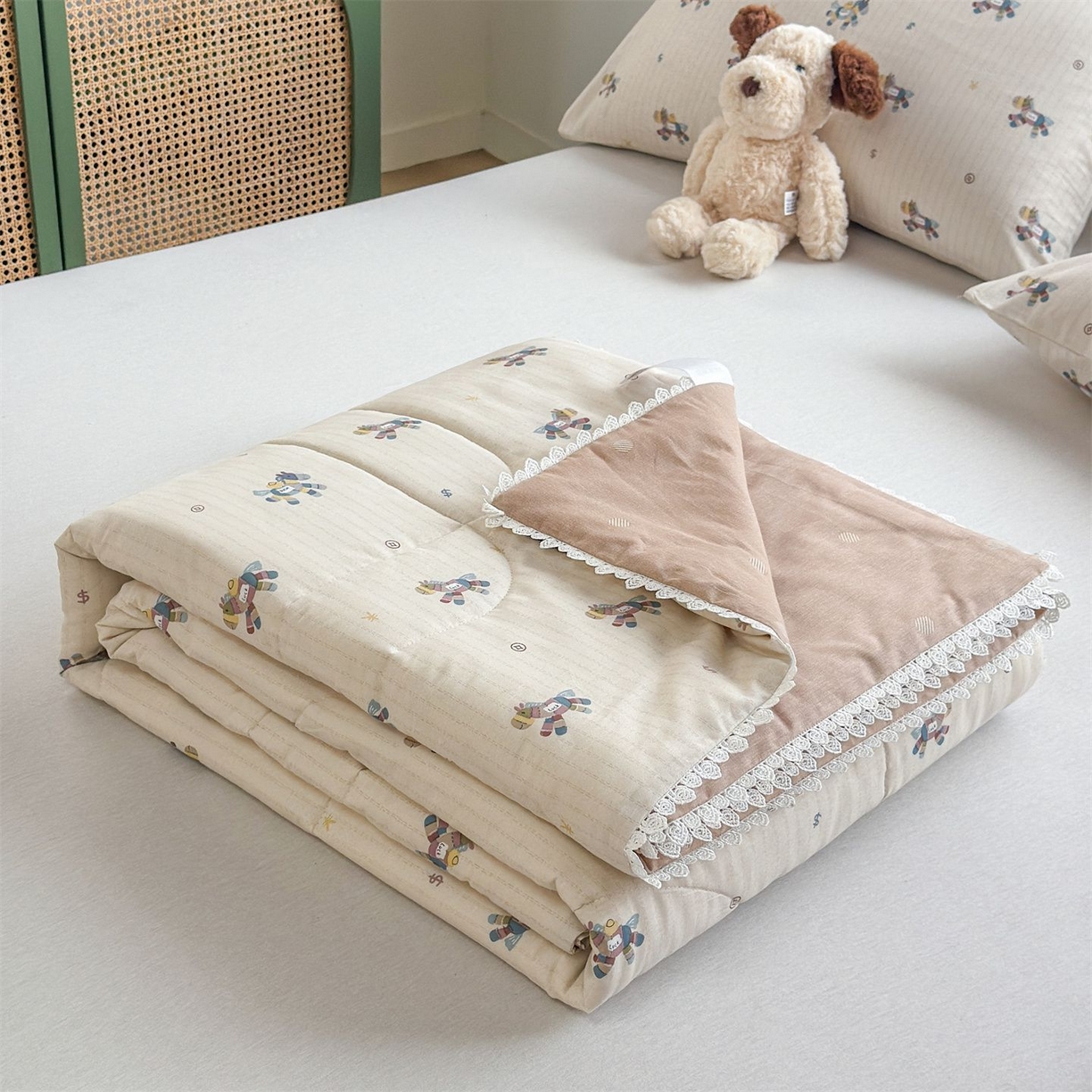 91家纺网 家纺一手货源 找家纺 晨晨家纺 2026新款双面全棉花边款新疆棉花夏被 马上有钱