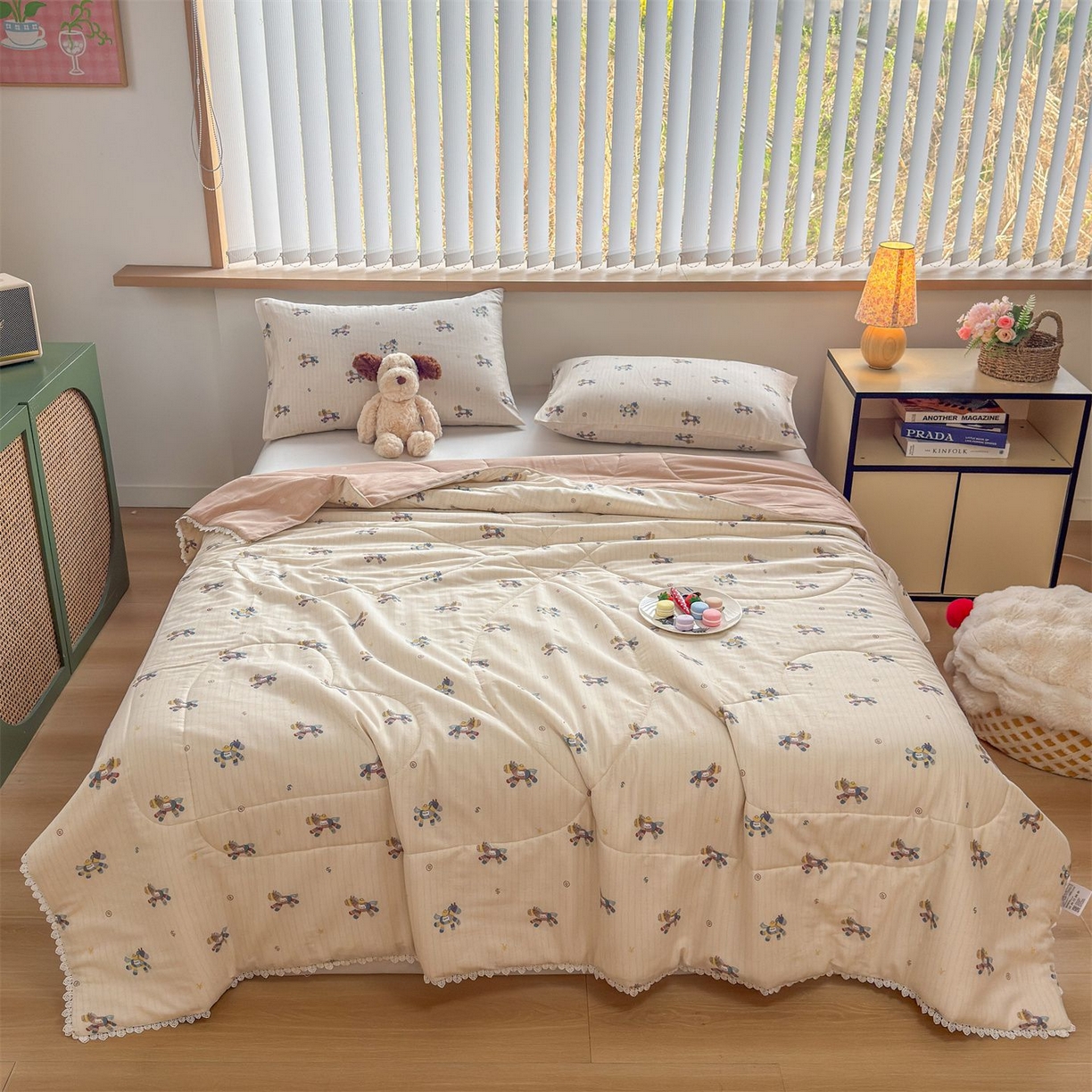 91家纺网 家纺一手货源 找家纺 晨晨家纺 2026新款双面全棉花边款新疆棉花夏被 马上有钱