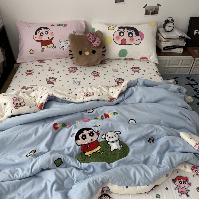 91家纺网 家纺一手货源 找家纺 （总）三元色 2026新款正版蜡笔小新卡通云朵棉夏被夏凉被