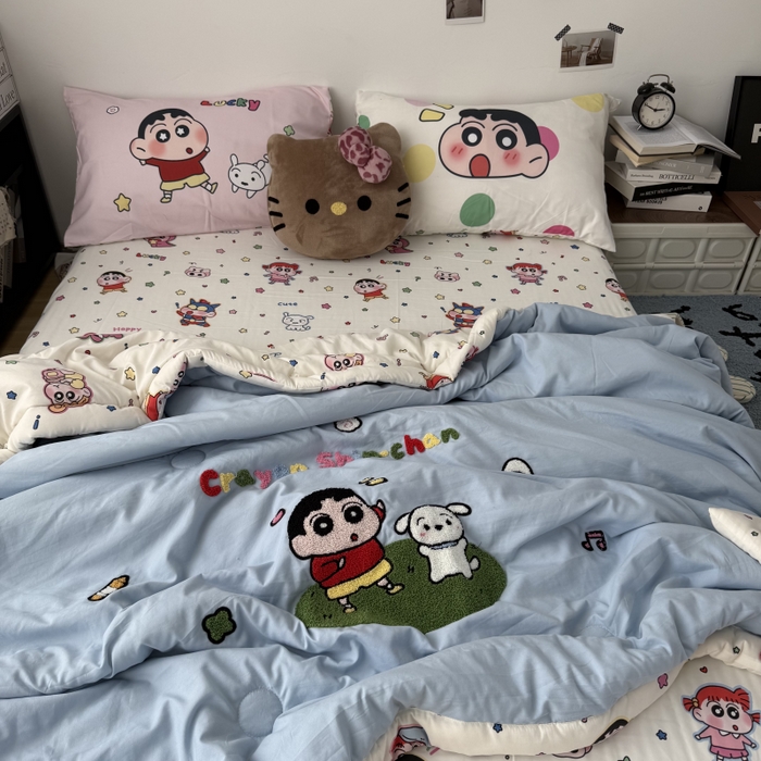 91家纺网 家纺一手货源 找家纺 （总）三元色 2026新款正版蜡笔小新卡通云朵棉夏被夏凉被