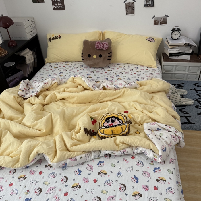 91家纺网 家纺一手货源 找家纺 （总）三元色 2026新款正版蜡笔小新卡通云感夏被夏凉被