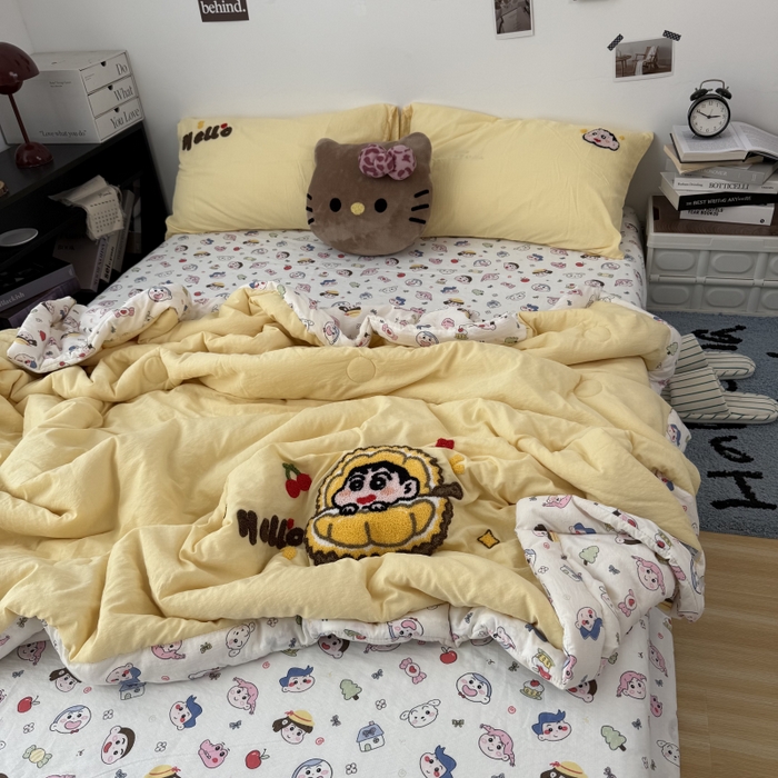 91家纺网 家纺一手货源 找家纺 （总）三元色 2026新款正版蜡笔小新卡通云感夏被夏凉被