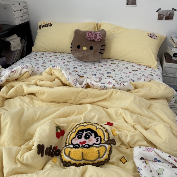 91家纺网 家纺一手货源 找家纺 （总）三元色 2026新款正版蜡笔小新卡通云感夏被夏凉被