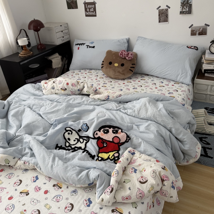 三元色 2026新款正版蜡笔小新卡通云感夏被夏凉被 夏被调皮小新