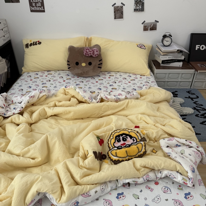 91家纺网 家纺一手货源 找家纺 （总）三元色 2026新款正版蜡笔小新卡通云感夏被夏凉被