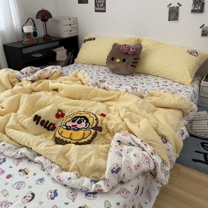91家纺网 家纺一手货源 找家纺 （总）三元色 2026新款正版蜡笔小新卡通云感夏被夏凉被