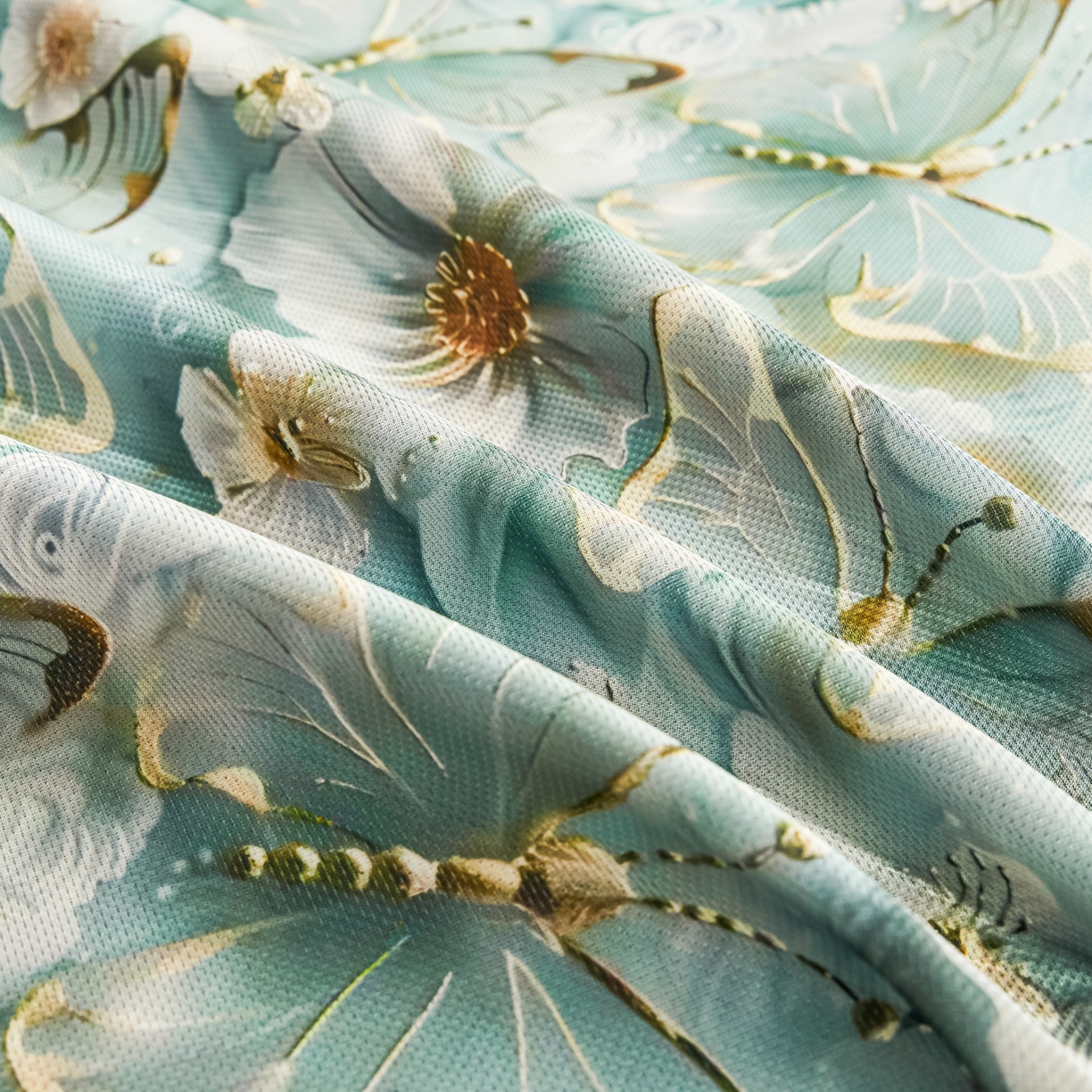 91家纺网 家纺一手货源 找家纺 绒宴家纺2026海洋冰丝床裙款凉席三件套