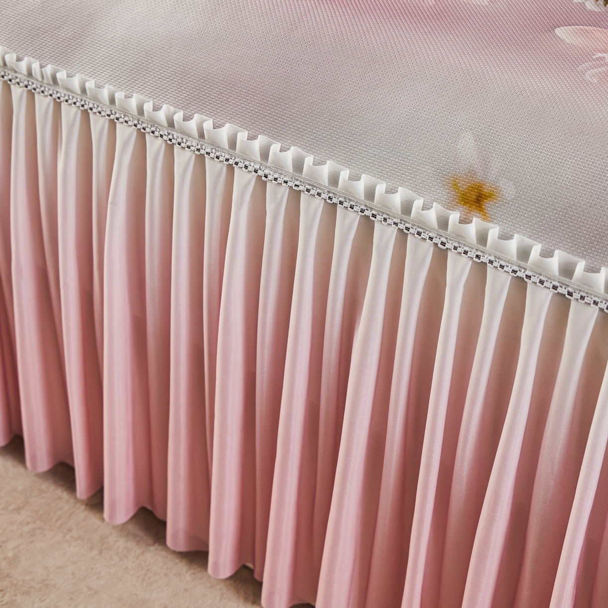 91家纺网 家纺一手货源 找家纺 绒宴家纺2026海洋冰丝床裙款凉席三件套