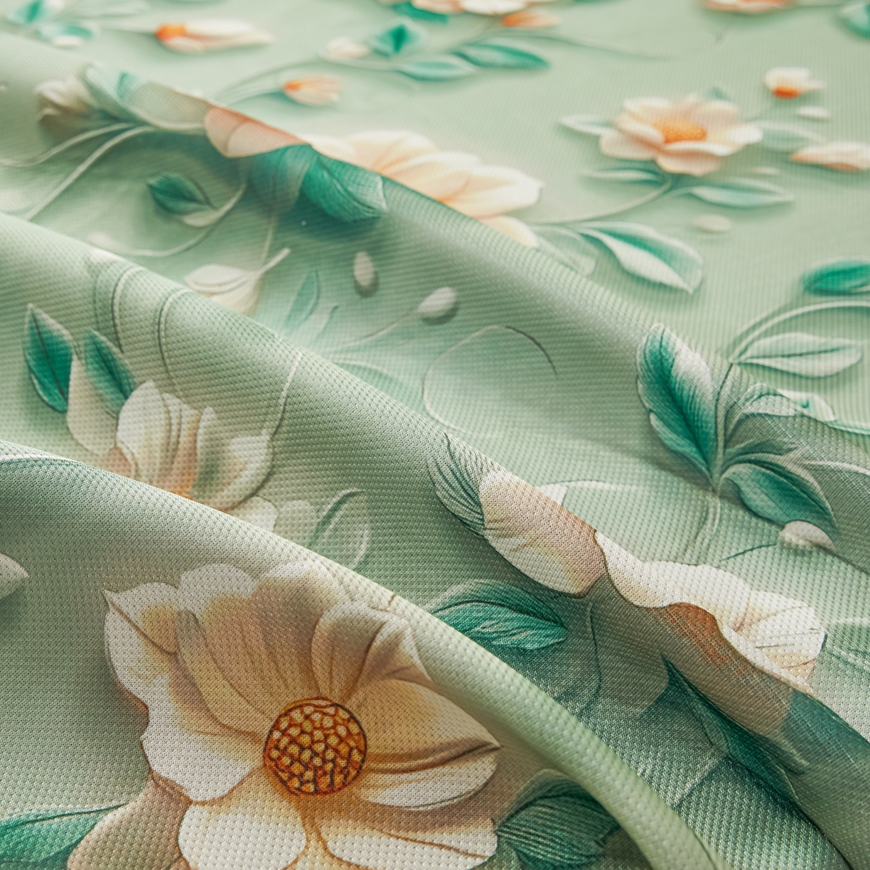 91家纺网 家纺一手货源 找家纺 绒宴家纺2026海洋冰丝床裙款凉席三件套