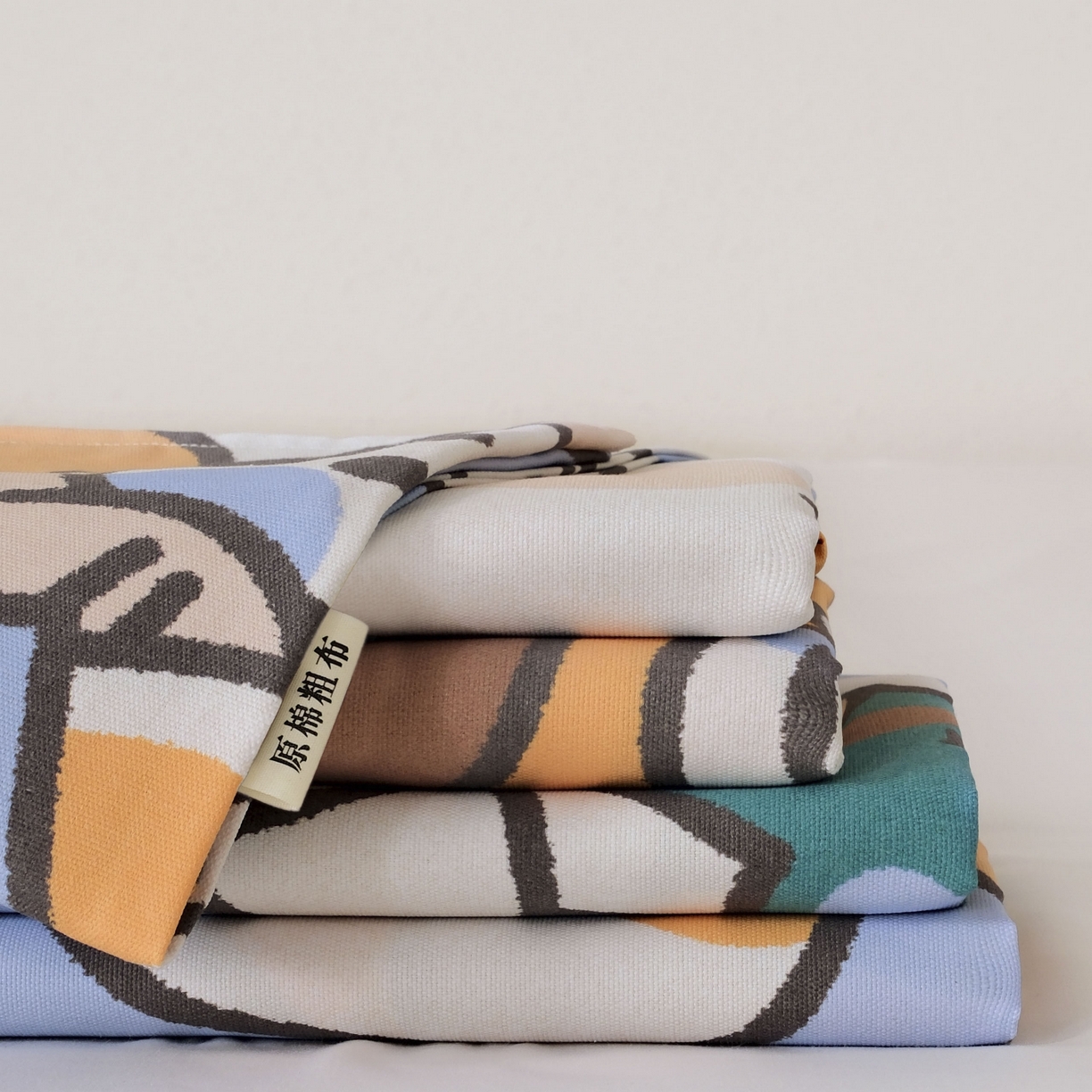 91家纺网 家纺一手货源 找家纺 遇安家纺 2026年新款原棉老粗布凉席三件套 白日漫游-绿