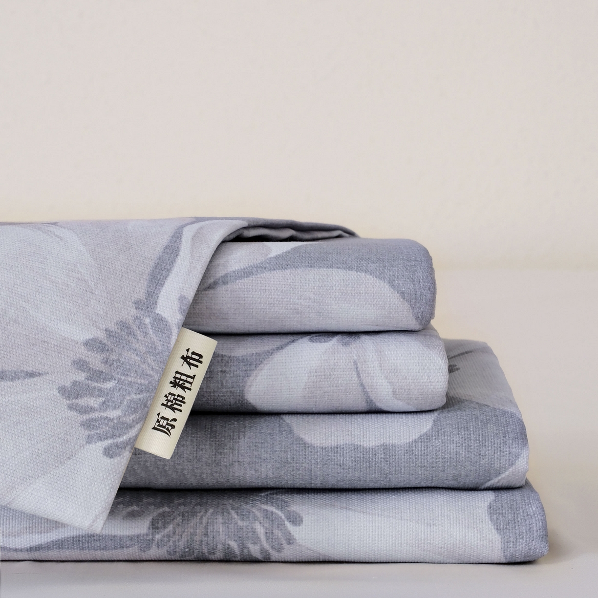 91家纺网 家纺一手货源 找家纺 遇安家纺 2026年新款原棉老粗布凉席三件套 花叙-蓝