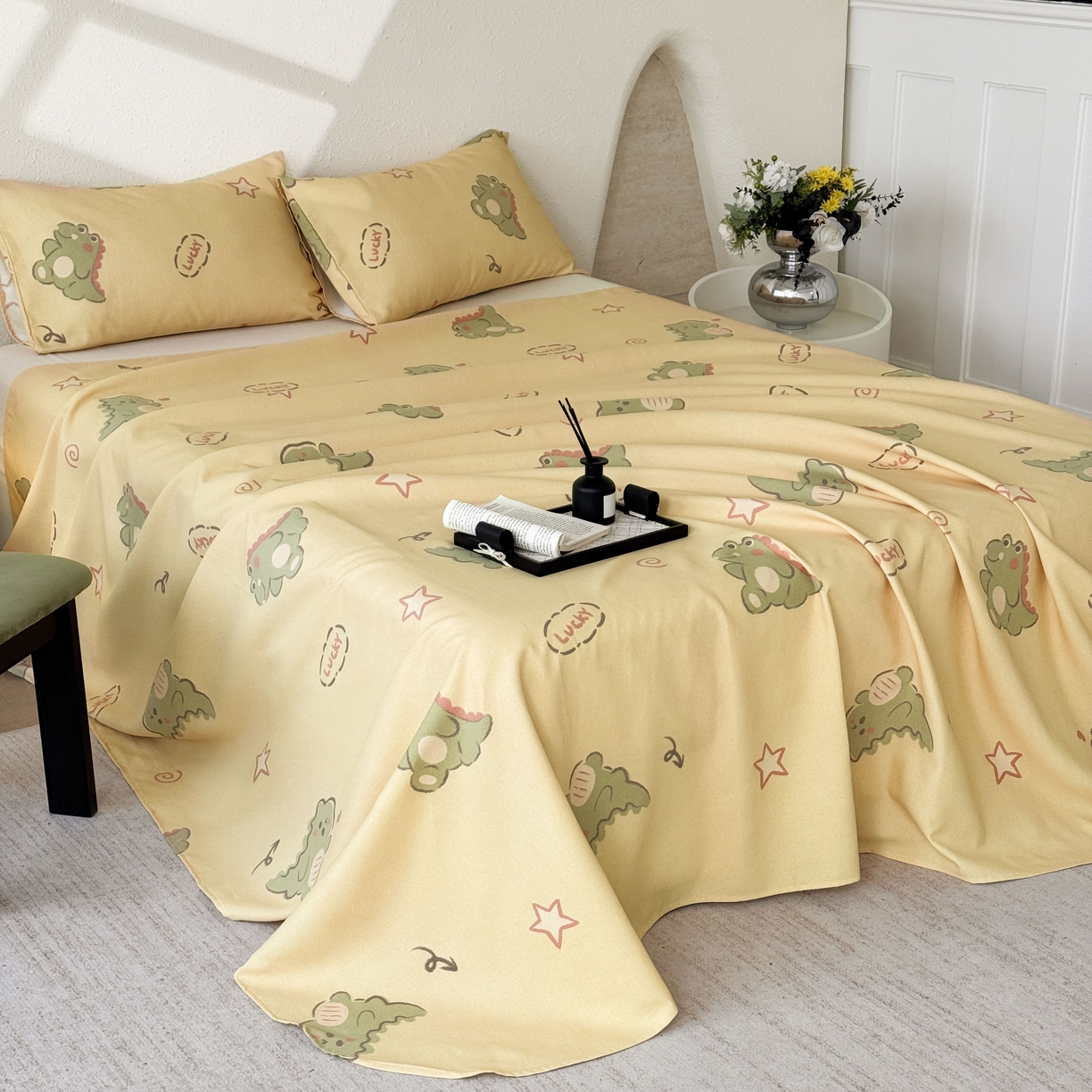 91家纺网 家纺一手货源 找家纺 遇安家纺 2026年新款原棉老粗布凉席三件套 龙宝