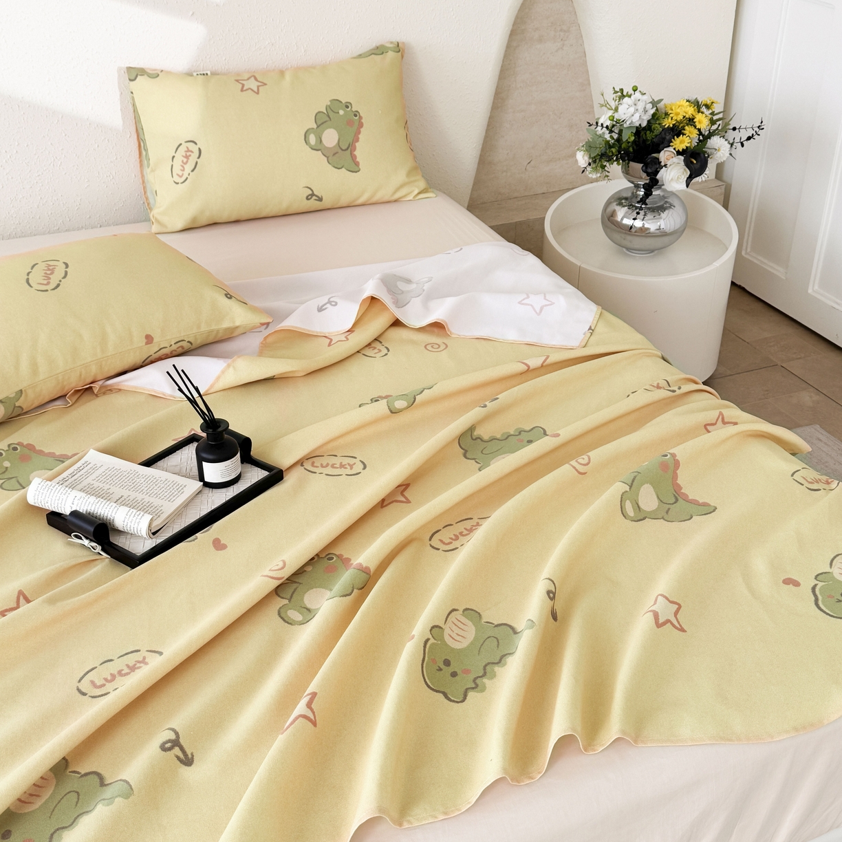 91家纺网 家纺一手货源 找家纺 遇安家纺 2026年新款原棉老粗布凉席三件套 龙宝