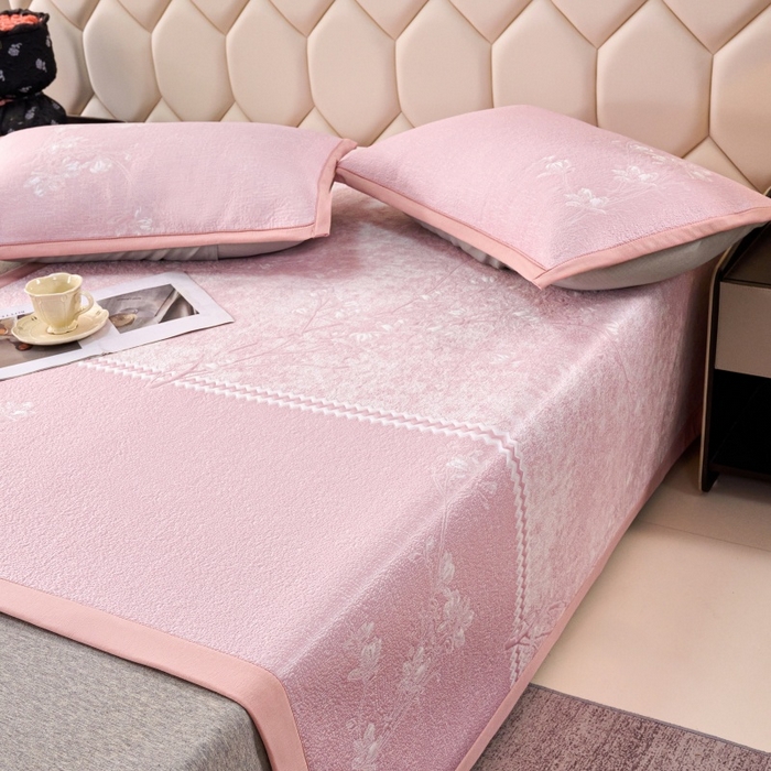 91家纺网 家纺一手货源 找家纺 （总）雅诗帛 2026新款提花PE凉感冰丝席三件套