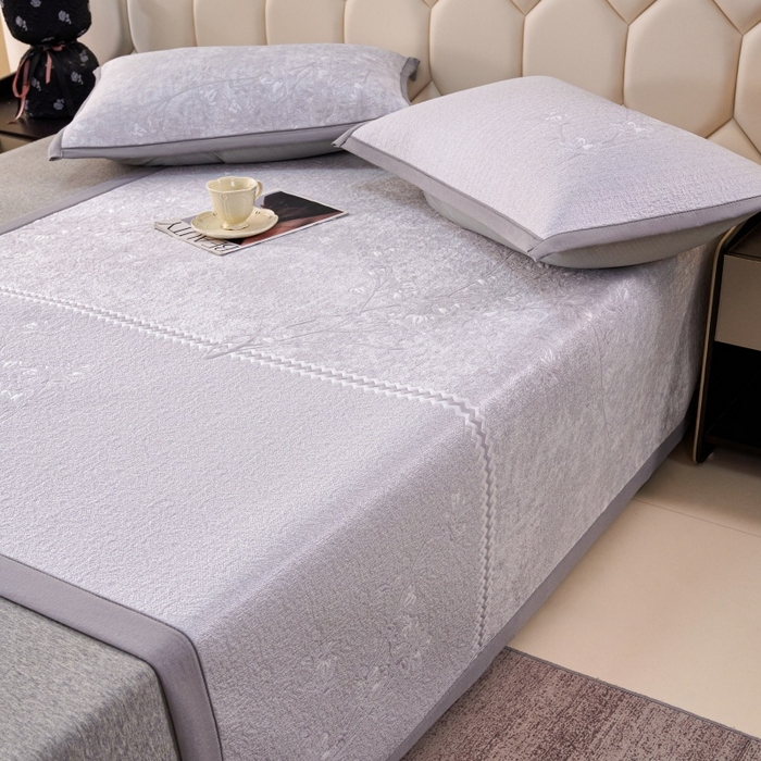 91家纺网 家纺一手货源 找家纺 （总）雅诗帛 2026新款提花PE凉感冰丝席三件套