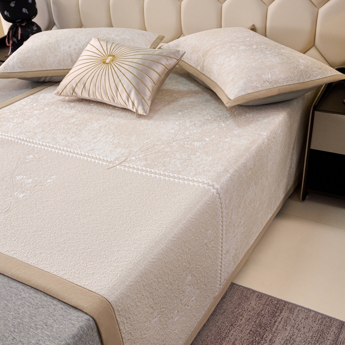 91家纺网 家纺一手货源 找家纺 （总）雅诗帛 2026新款提花PE凉感冰丝席三件套