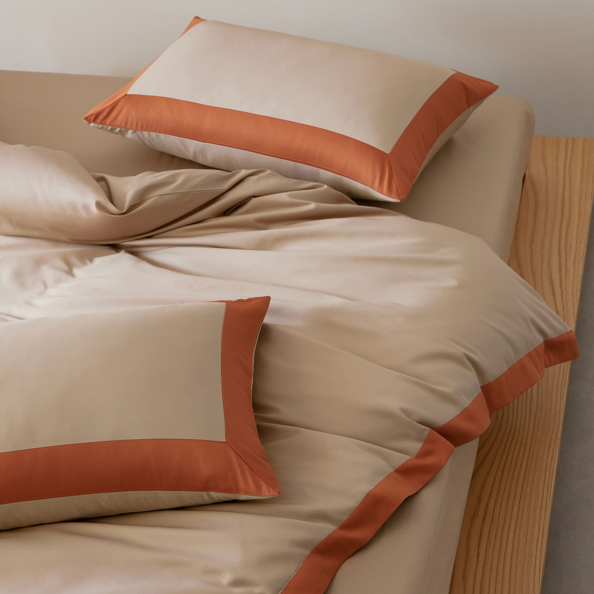 91家纺网 家纺一手货源 找家纺 EH家居 2026新款轻奢长绒棉全棉纯棉四件套--流金岁月 流金-暖橙