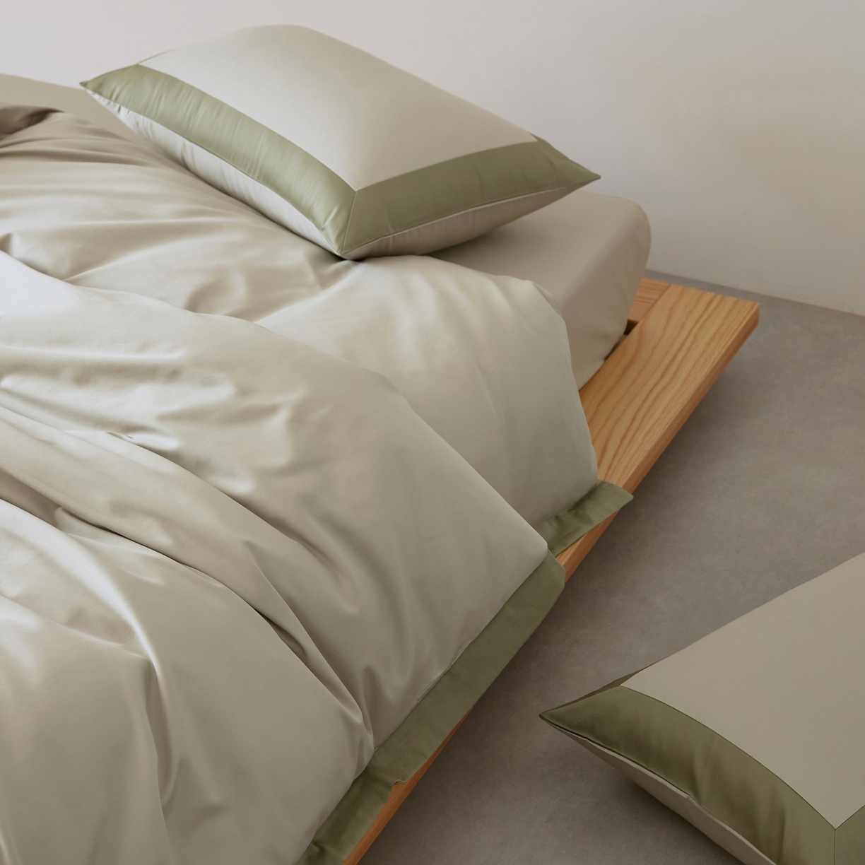 91家纺网 家纺一手货源 找家纺 EH家居 2026新款轻奢长绒棉全棉纯棉四件套--流金岁月 流金-柔青色