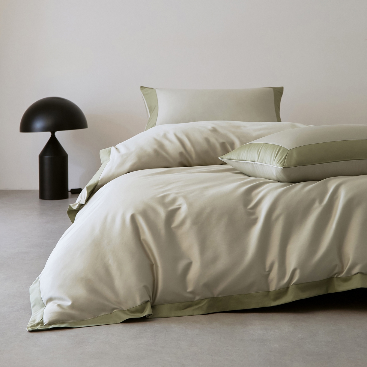 91家纺网 家纺一手货源 找家纺 EH家居 2026新款轻奢长绒棉全棉纯棉四件套--流金岁月 流金-柔青色