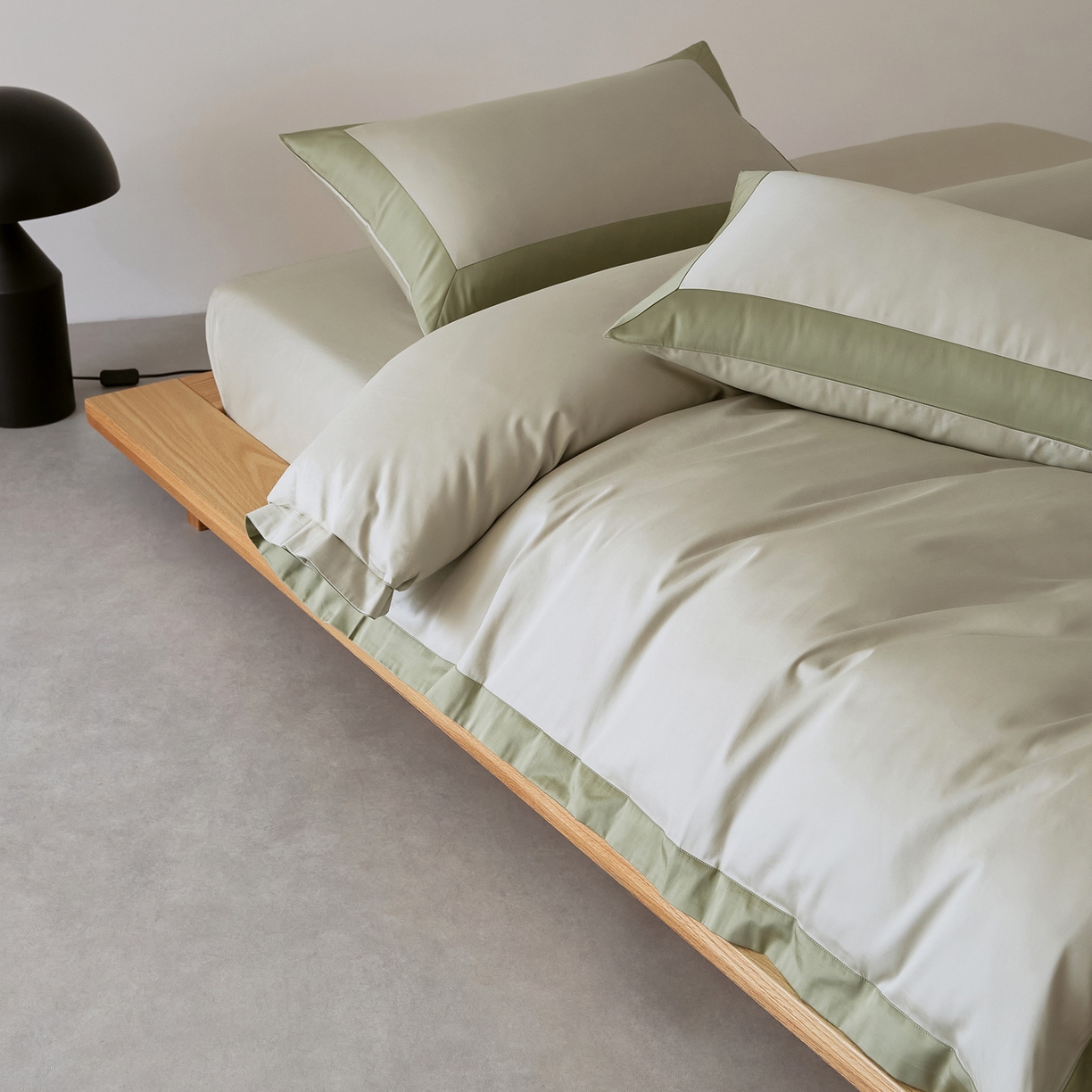 91家纺网 家纺一手货源 找家纺 EH家居 2026新款轻奢长绒棉全棉纯棉四件套--流金岁月 流金-柔青色