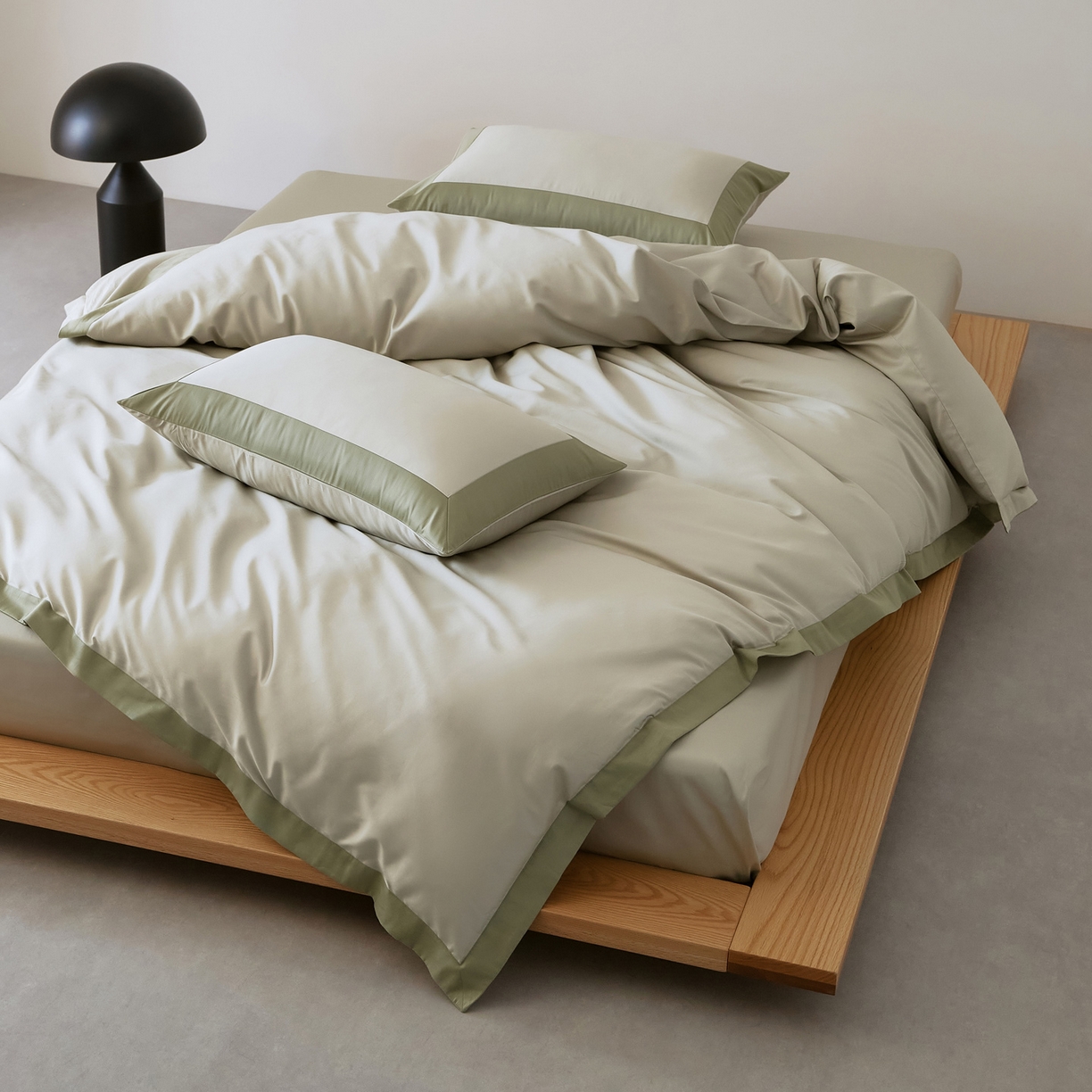 91家纺网 家纺一手货源 找家纺 EH家居 2026新款轻奢长绒棉全棉纯棉四件套--流金岁月 流金-柔青色