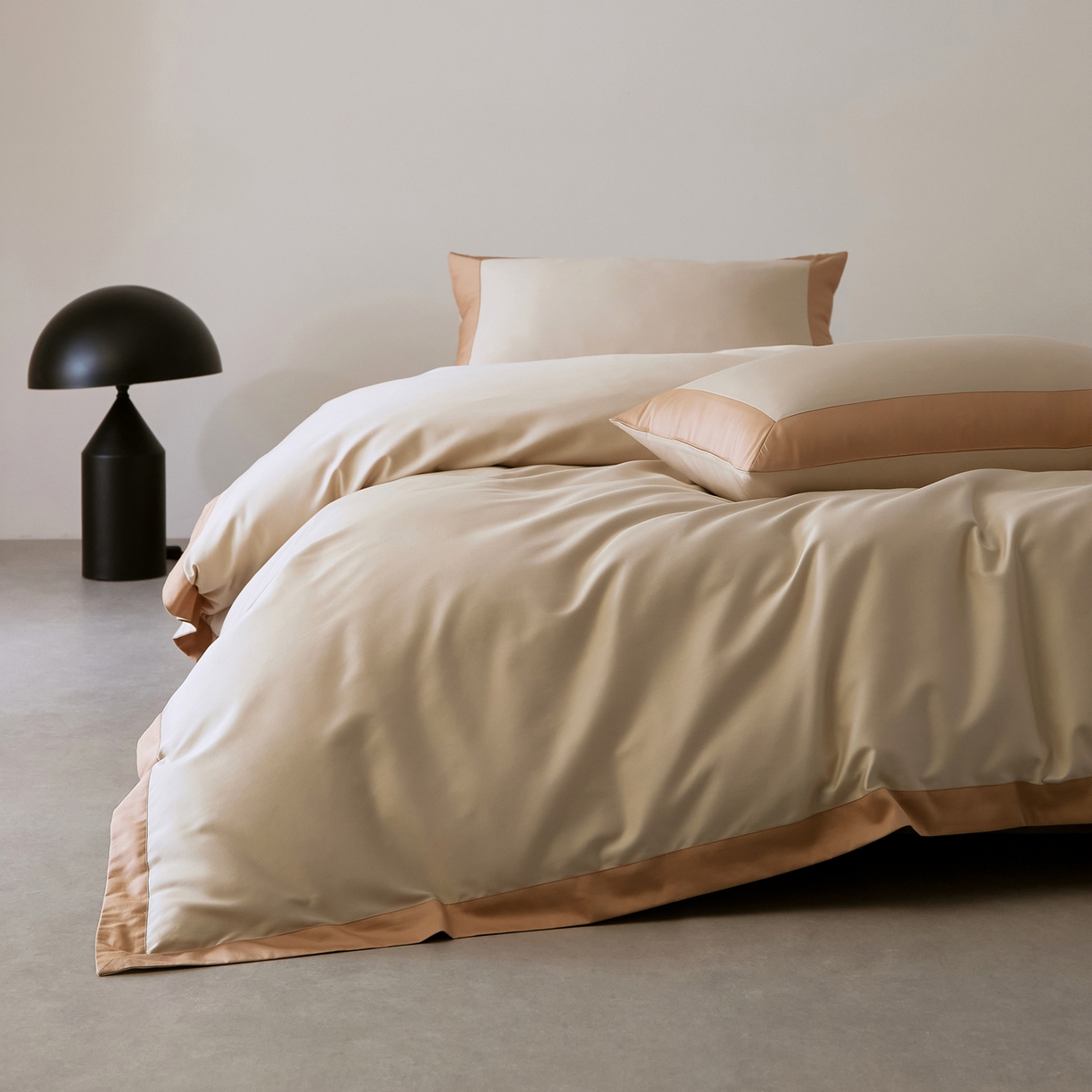 91家纺网 家纺一手货源 找家纺 EH家居 2026新款轻奢长绒棉全棉纯棉四件套--流金岁月 流金-香槟杏