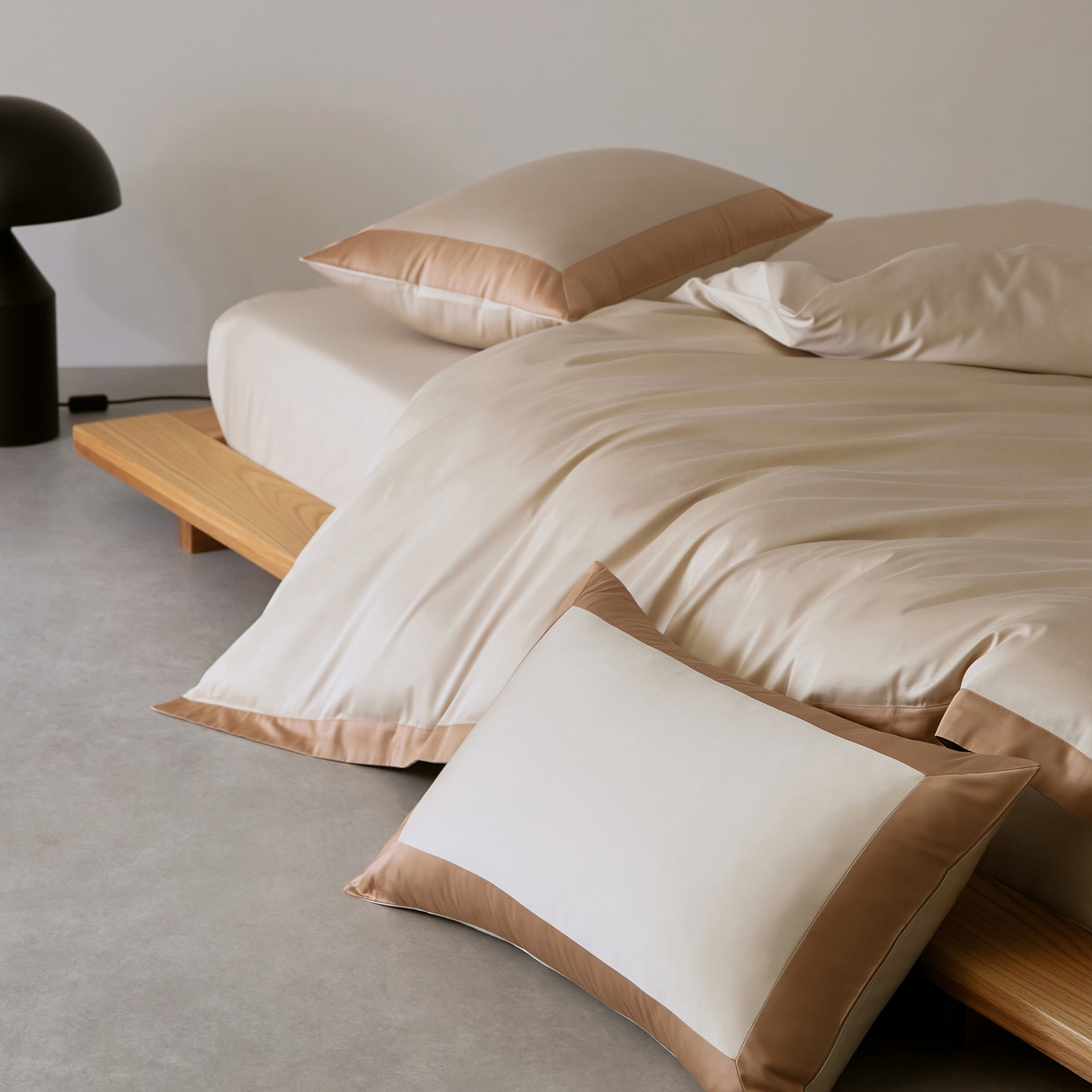 91家纺网 家纺一手货源 找家纺 EH家居 2026新款轻奢长绒棉全棉纯棉四件套--流金岁月 流金-香槟杏