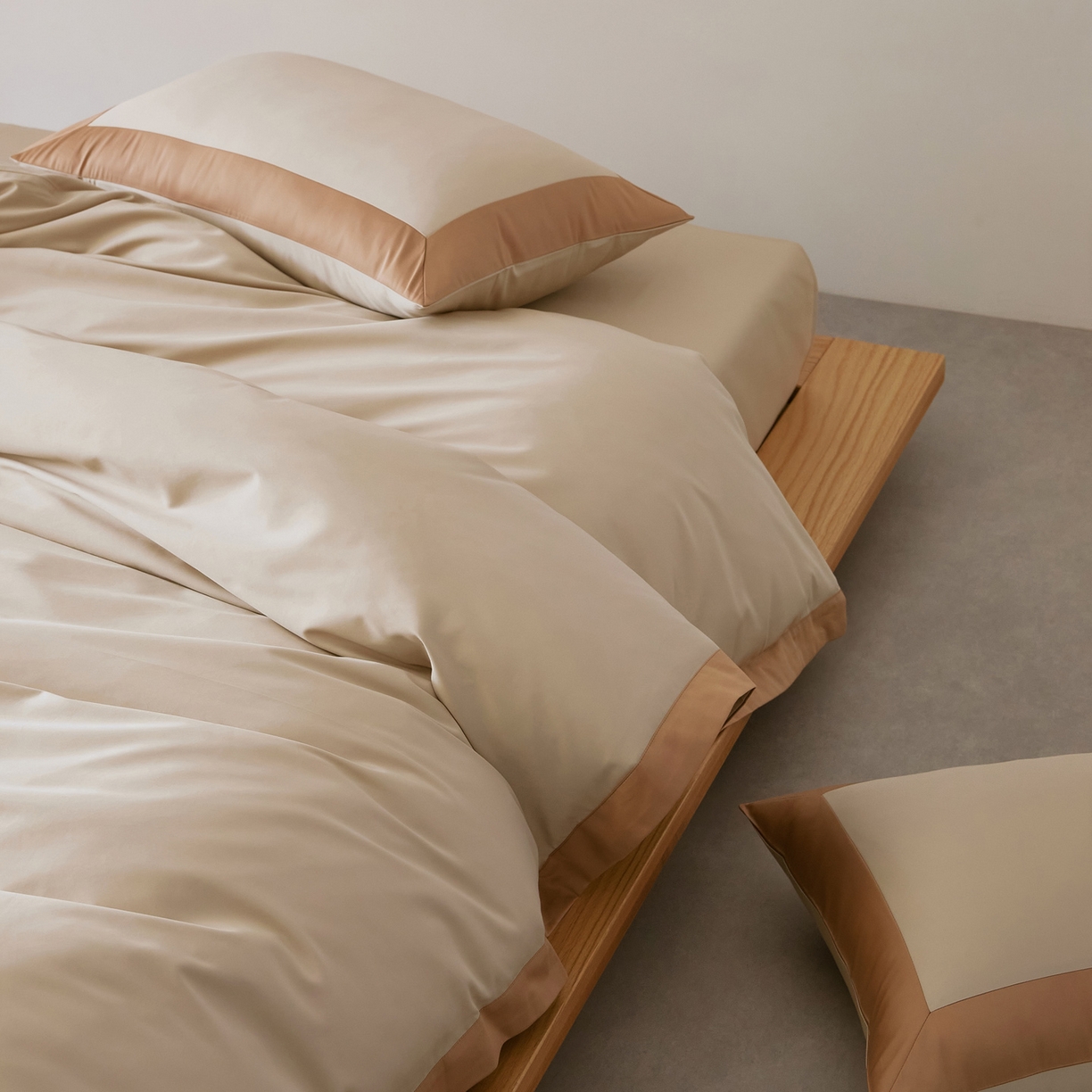 91家纺网 家纺一手货源 找家纺 EH家居 2026新款轻奢长绒棉全棉纯棉四件套--流金岁月 流金-香槟杏