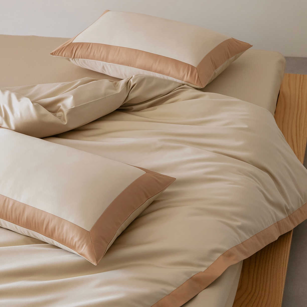 91家纺网 家纺一手货源 找家纺 EH家居 2026新款轻奢长绒棉全棉纯棉四件套--流金岁月 流金-香槟杏