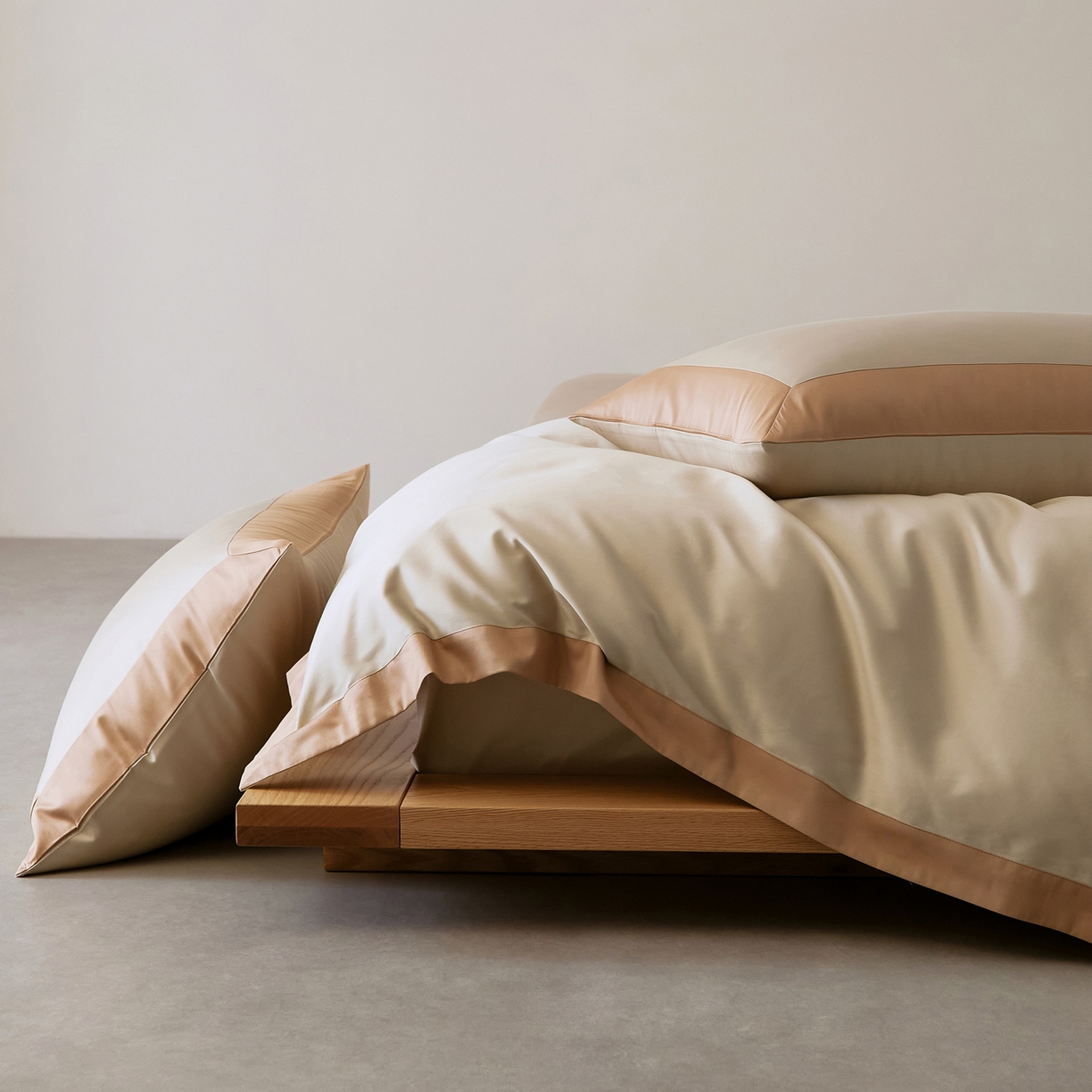 91家纺网 家纺一手货源 找家纺 EH家居 2026新款轻奢长绒棉全棉纯棉四件套--流金岁月 流金-香槟杏