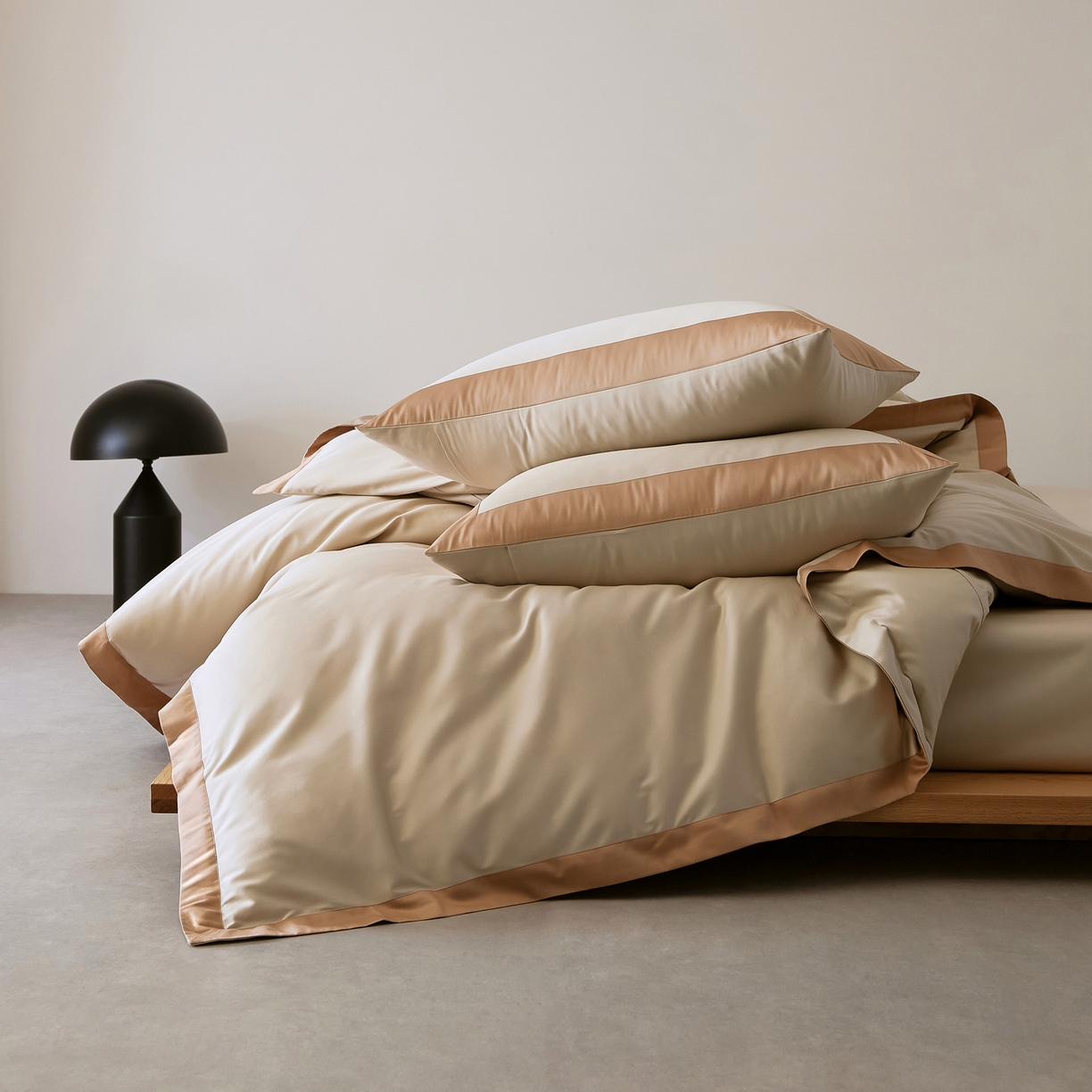 91家纺网 家纺一手货源 找家纺 EH家居 2026新款轻奢长绒棉全棉纯棉四件套--流金岁月 流金-香槟杏