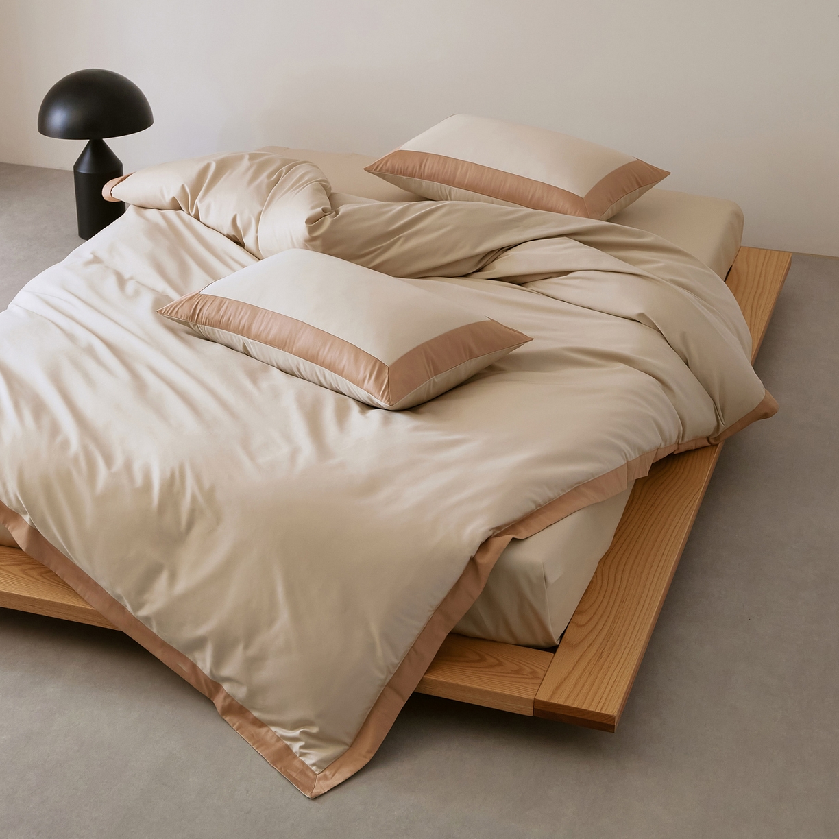 91家纺网 家纺一手货源 找家纺 EH家居 2026新款轻奢长绒棉全棉纯棉四件套--流金岁月 流金-香槟杏