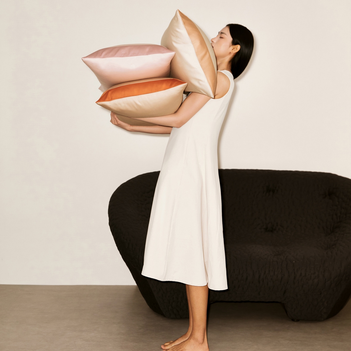 91家纺网 家纺一手货源 找家纺 EH家居 2026新款轻奢长绒棉全棉纯棉四件套--流金岁月 模特组合图仅供展示-不可下单