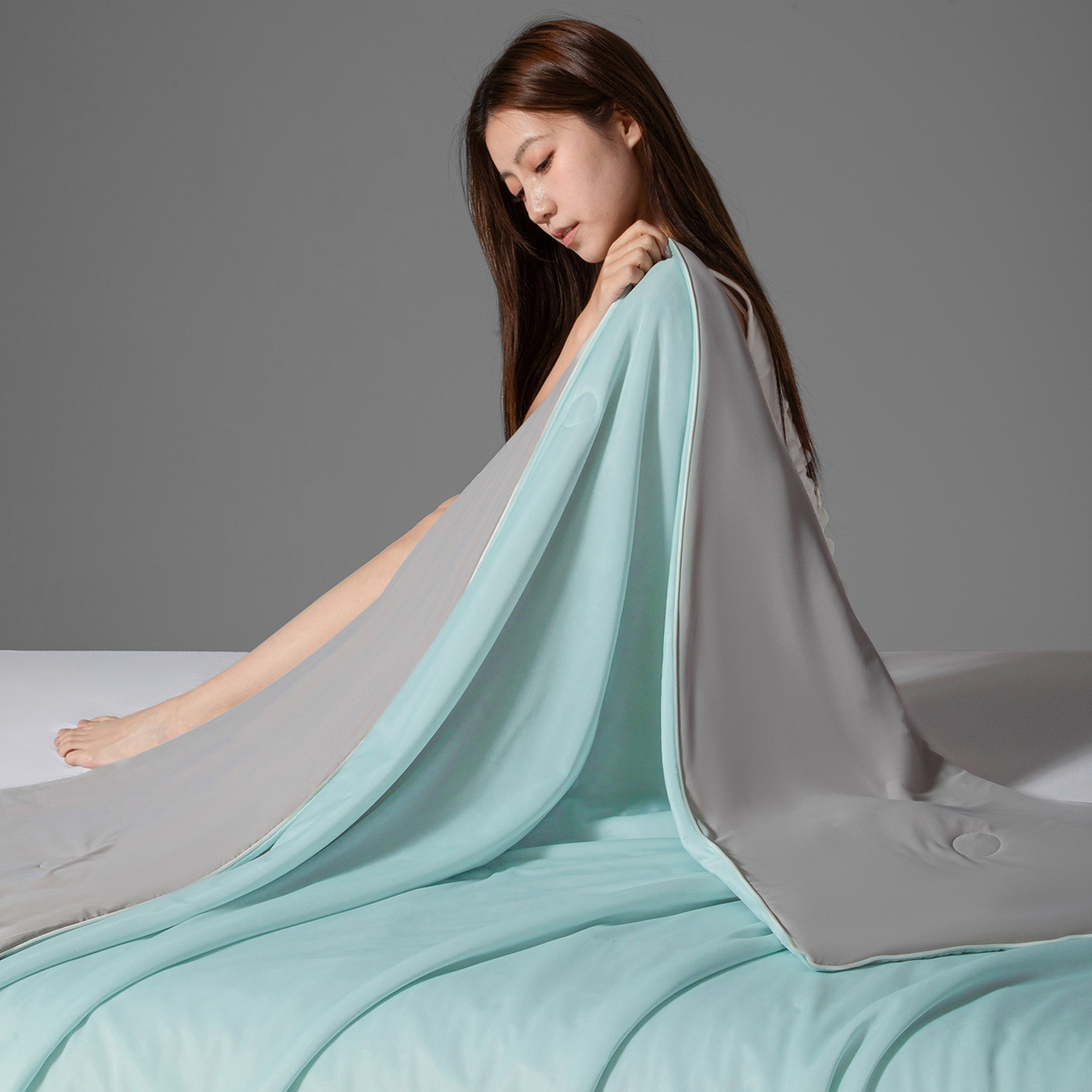 91家纺网 家纺一手货源 找家纺 （总）寐眠 2026新款凉感纯色双拼夏被夏凉被空调被-风格一