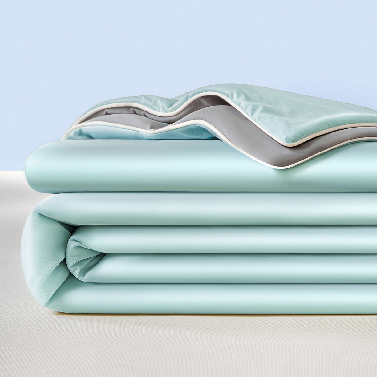 91家纺网 家纺一手货源 找家纺 （总）寐眠 2026新款凉感纯色双拼夏被夏凉被空调被-风格一